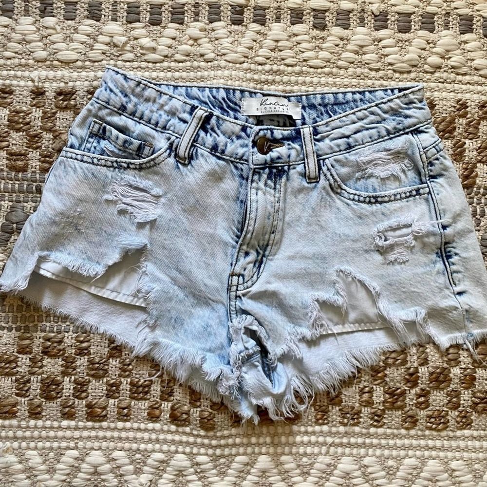 Kancan size 24 distressed blue Jean shorts